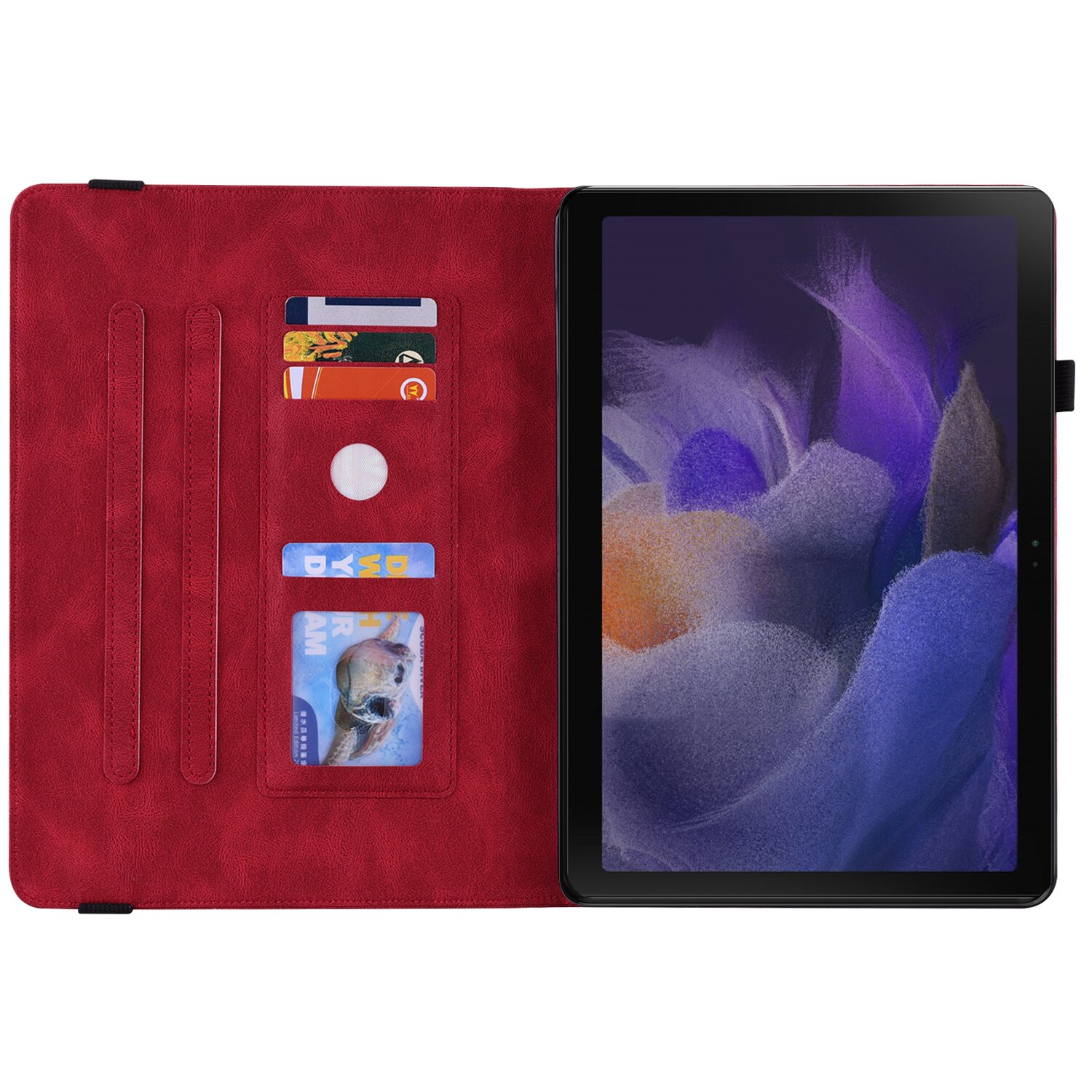 Samsung Galaxy Tab A11 Plus Etui med sommerfugle, Rød
