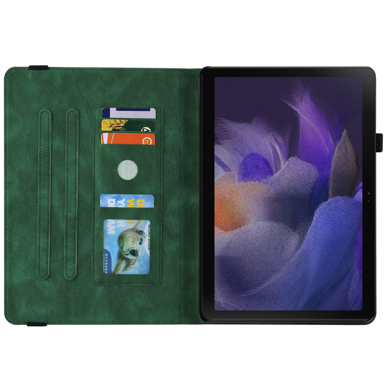 Samsung Galaxy Tab A11 Plus Etui med sommerfugle, Grøn