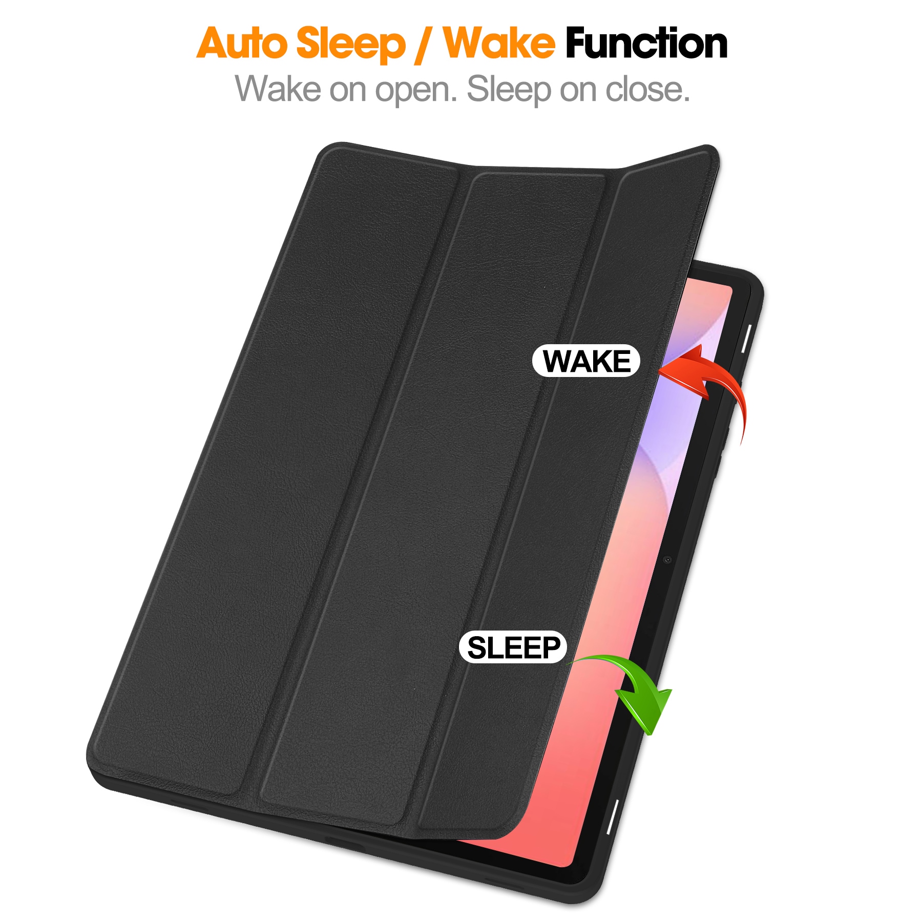 Samsung Galaxy Tab S10 Lite Tri-fold etui med penneholder, Sort