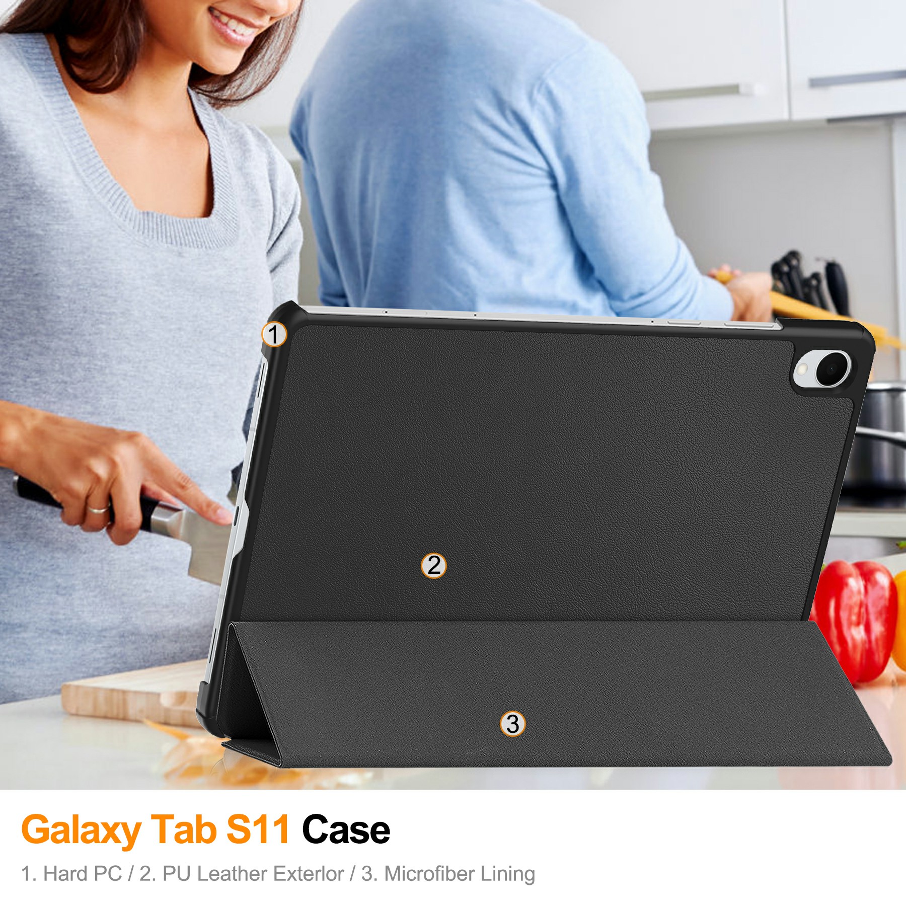 Samsung Galaxy Tab S11 Tri-Fold etui, Sort