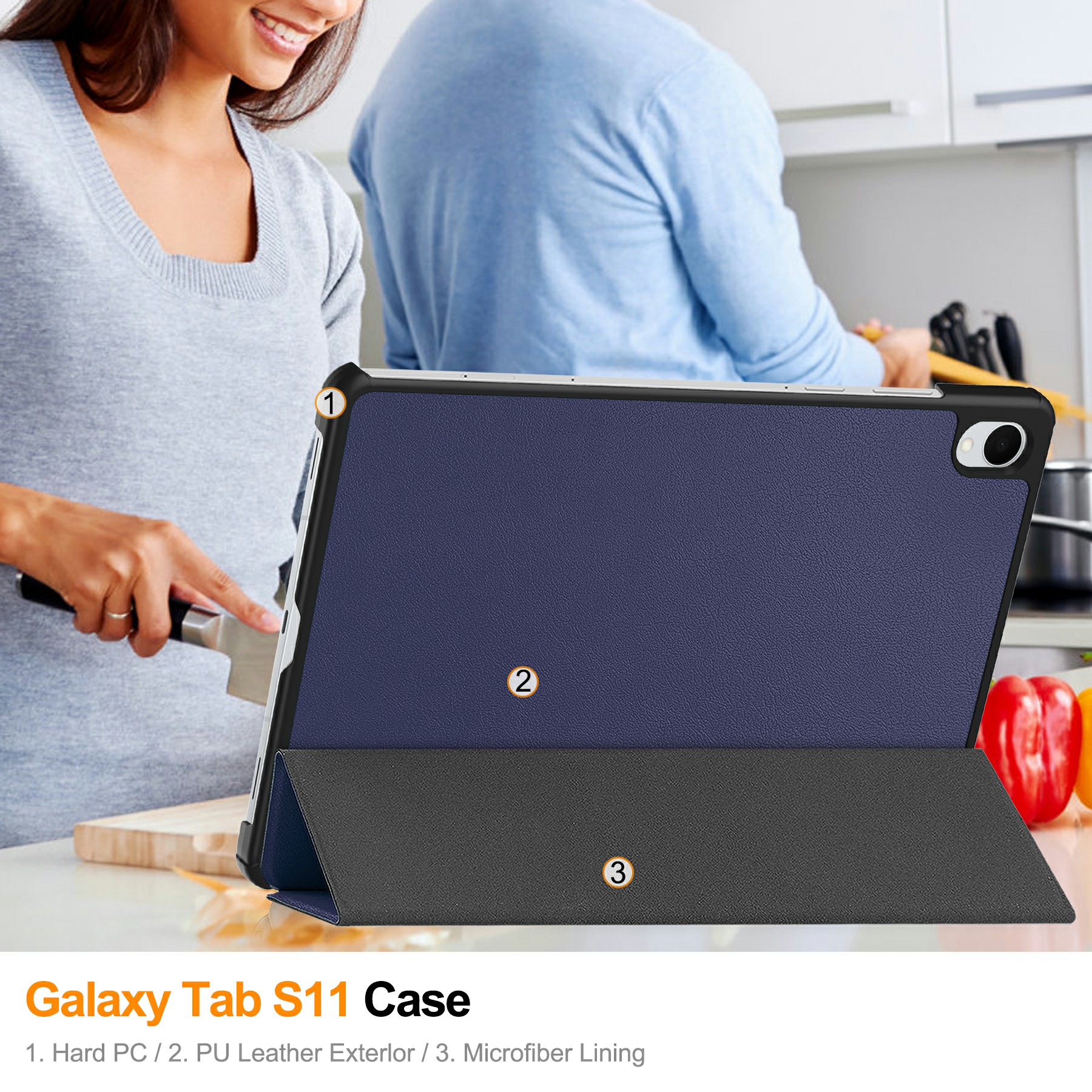 Samsung Galaxy Tab S11 Tri-Fold etui, Blå