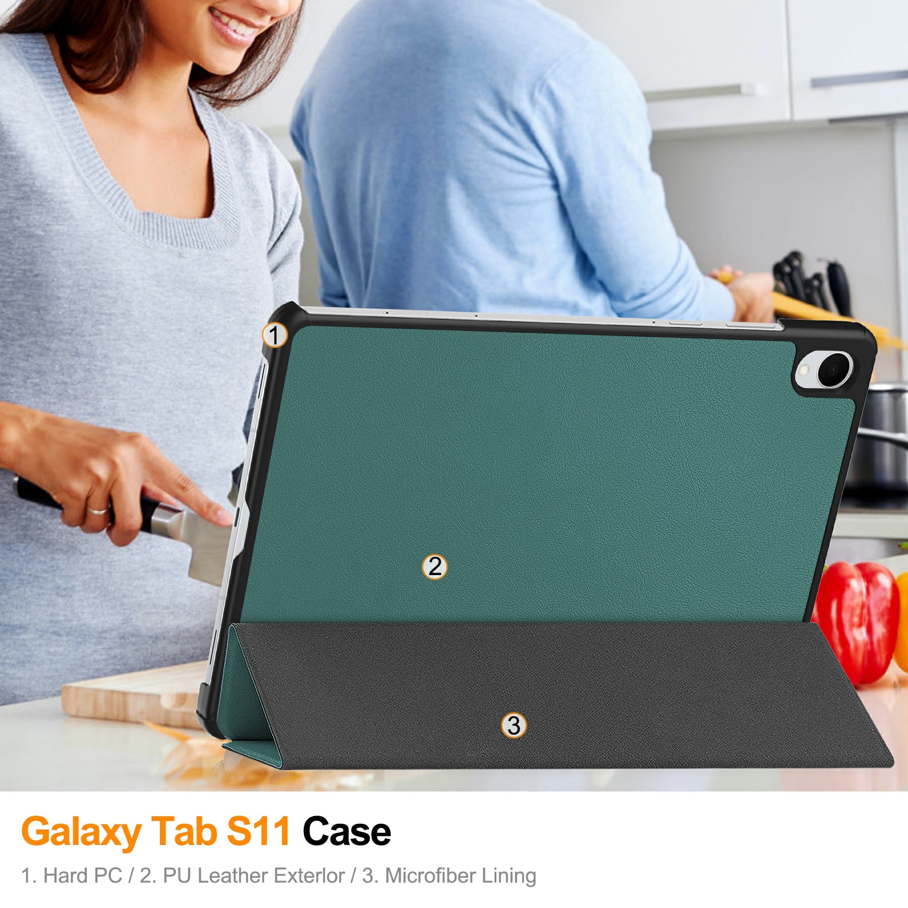 Samsung Galaxy Tab S11 Tri-Fold etui, Grøn