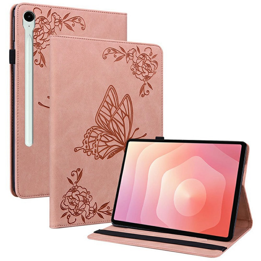Samsung Galaxy Tab S11 Etui med sommerfugle, Lyserød