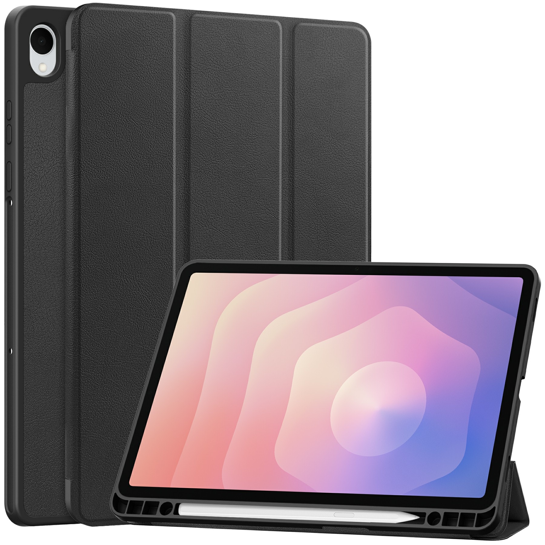 Samsung Galaxy Tab S11 Tri-fold etui med penneholder, Sort