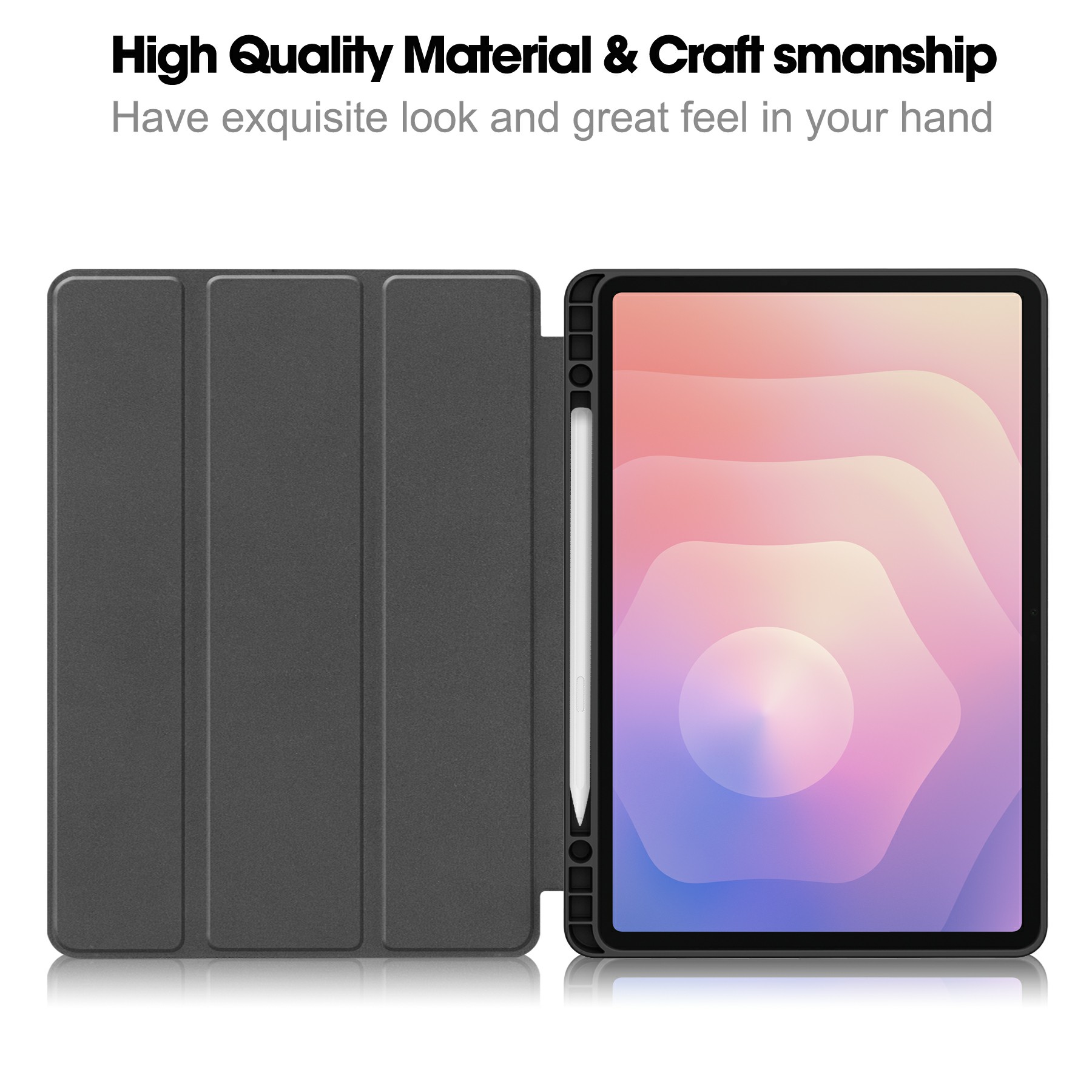 Samsung Galaxy Tab S11 Tri-fold etui med penneholder, Sort