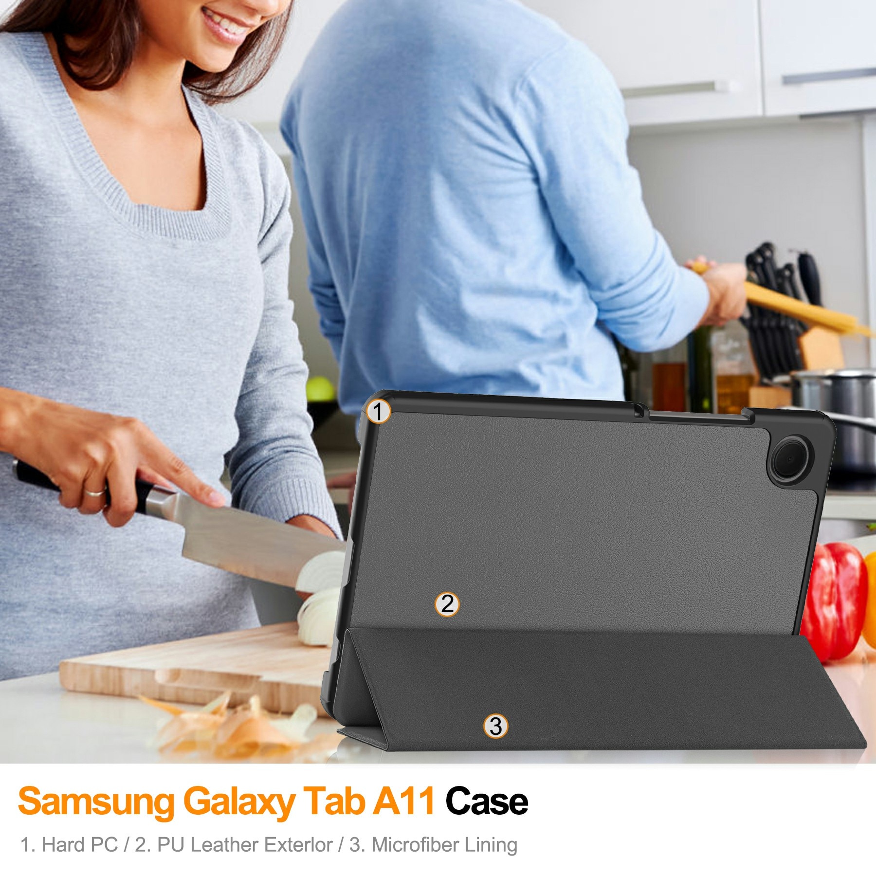 Samsung Galaxy Tab A11 Tri-Fold etui, Grå
