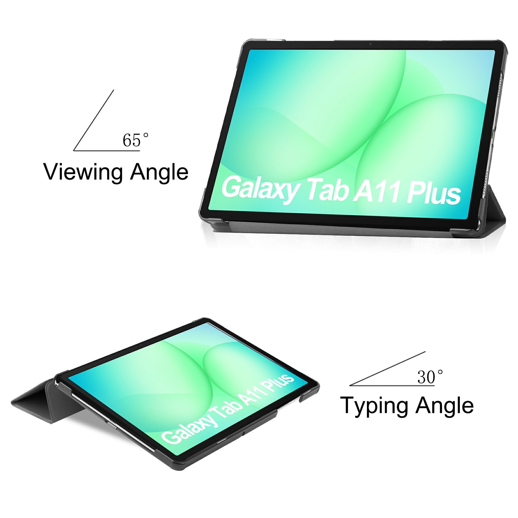Samsung Galaxy Tab A11 Plus Tri-Fold etui, Sort