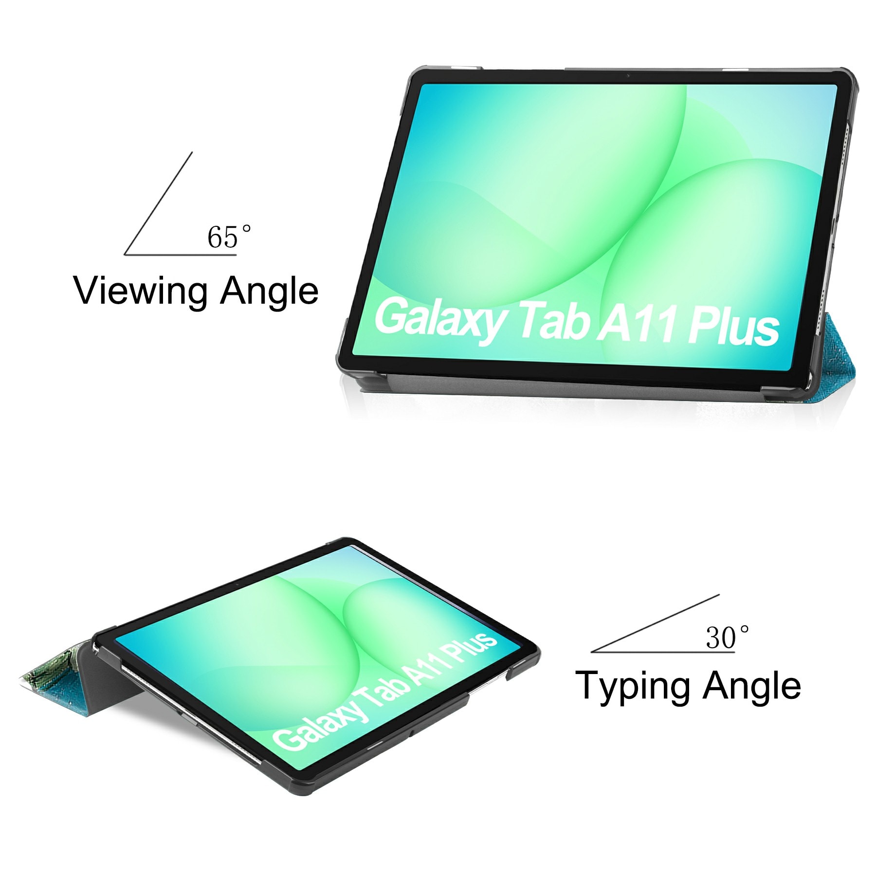 Samsung Galaxy Tab A11 Plus Tri-Fold etui, Kirsebærblomster