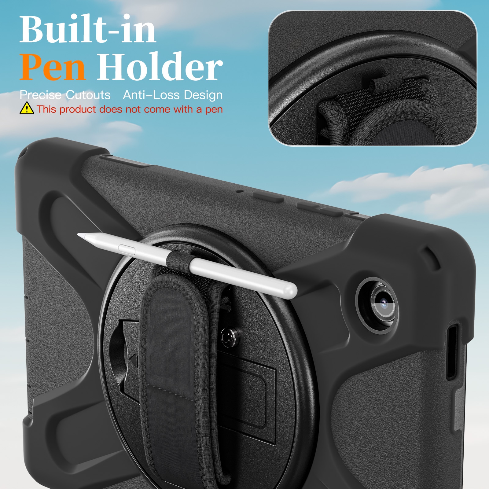 Samsung Galaxy Tab A11 Robust hybridskal med skulderrem Sort