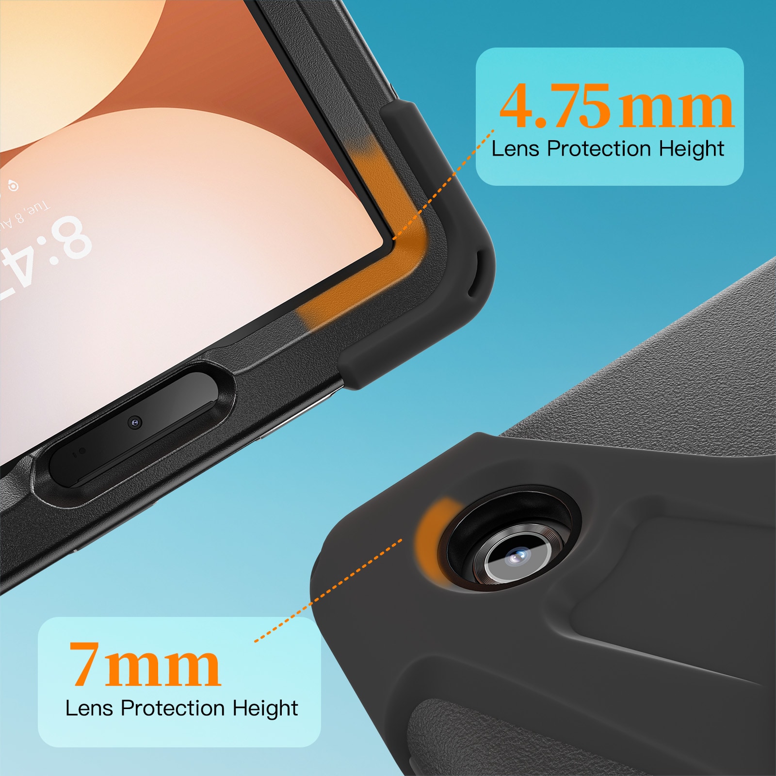 Samsung Galaxy Tab A11 Robust hybridskal med skulderrem Sort