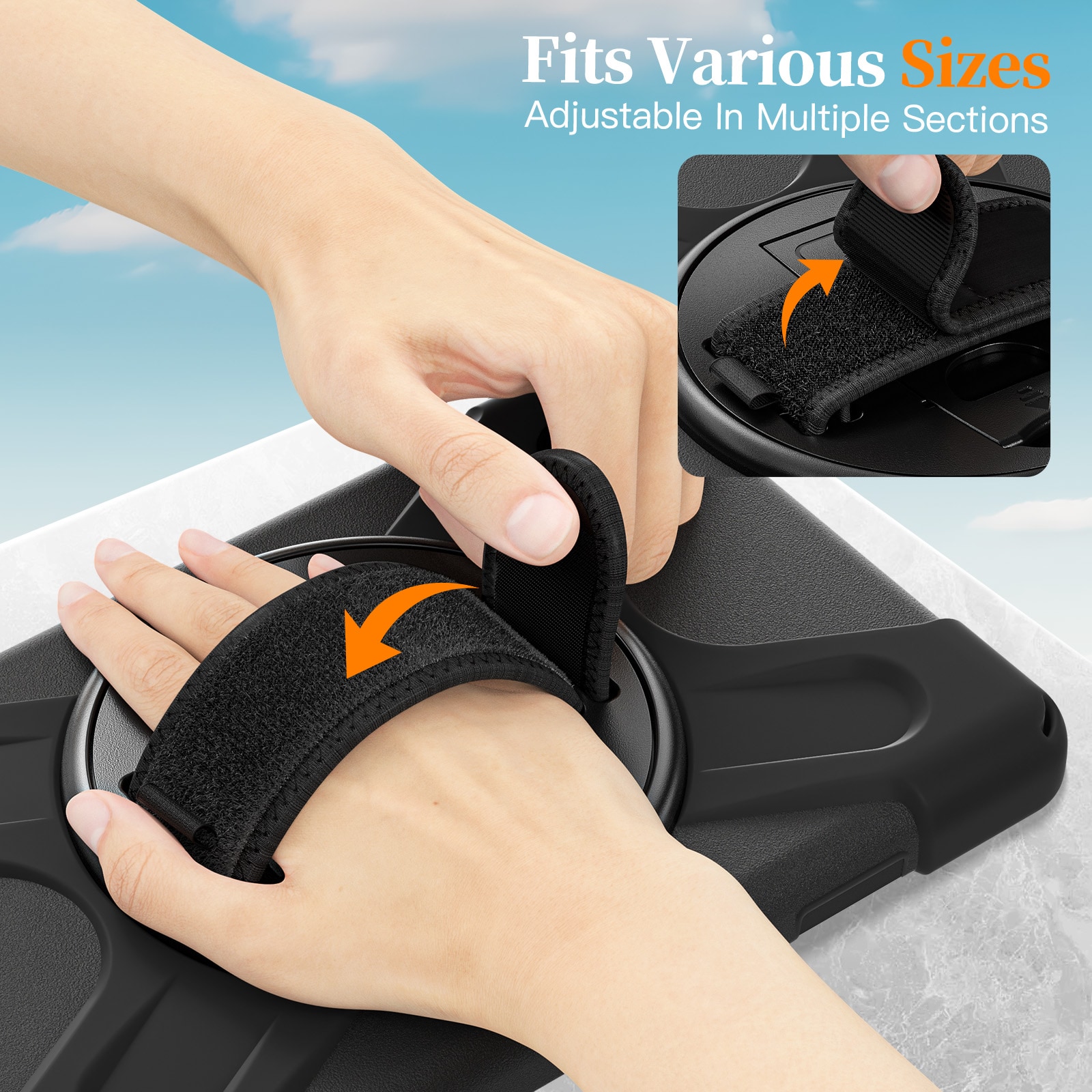 Samsung Galaxy Tab A11 Robust hybridskal med skulderrem Sort