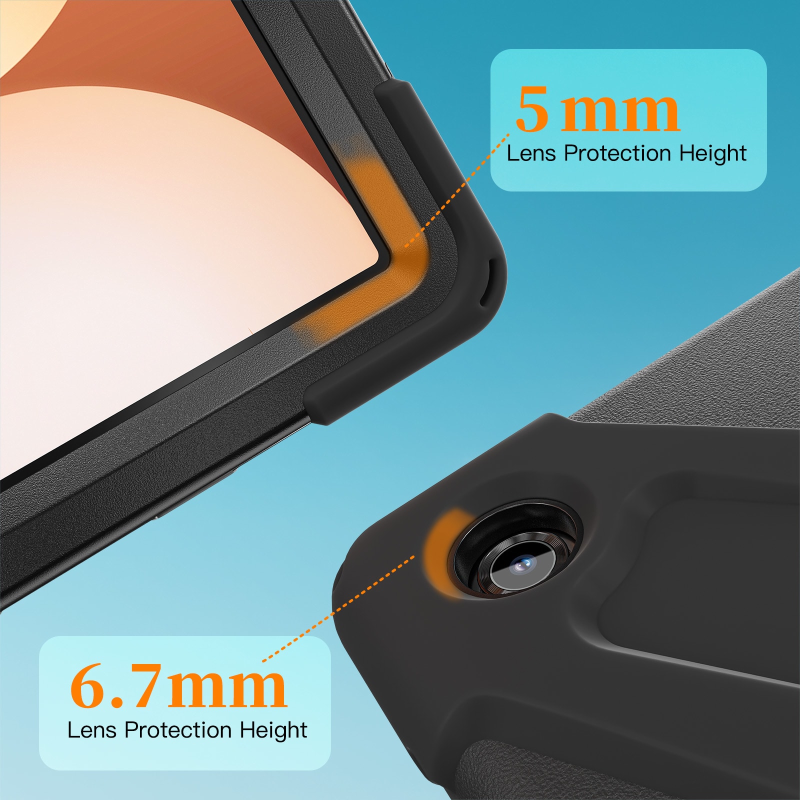 Samsung Galaxy Tab A11 Plus Robust hybridskal med skulderrem Sort