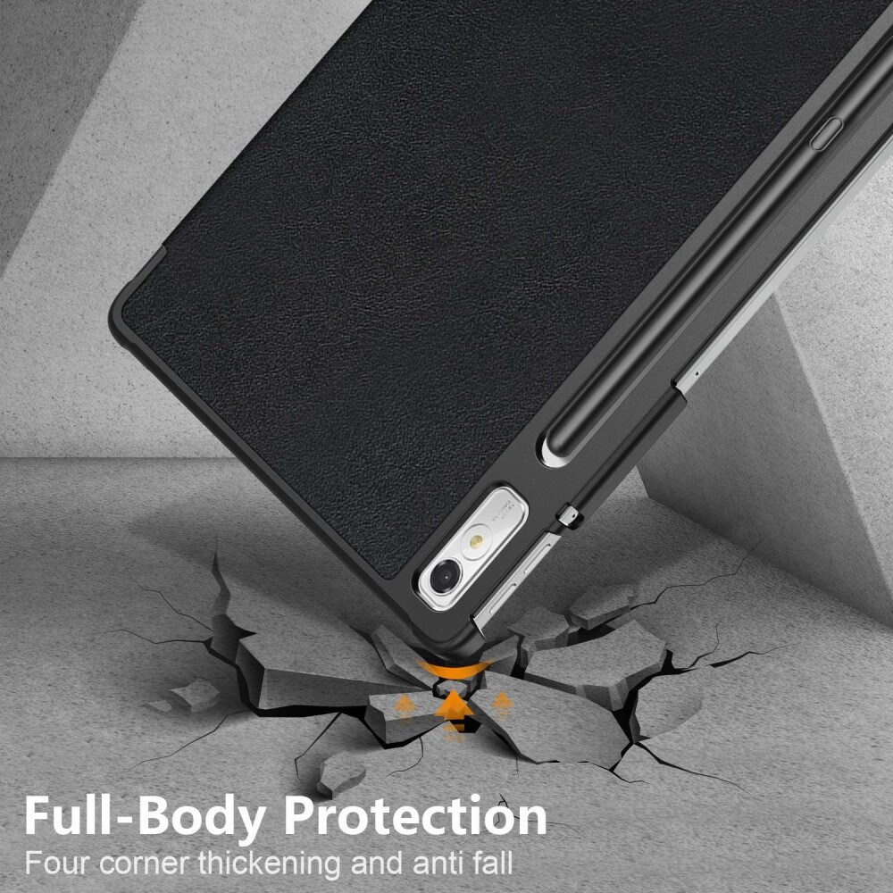 Lenovo Tab P11 Pro (2nd Gen) Tri-fold etui med penneholder, Sort