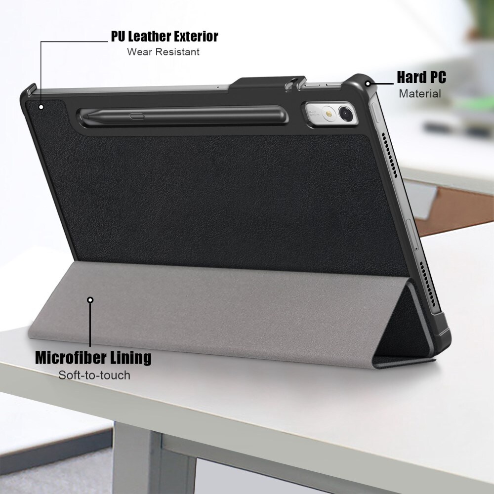 Lenovo Tab P11 Pro (2nd Gen) Tri-fold etui med penneholder, Sort