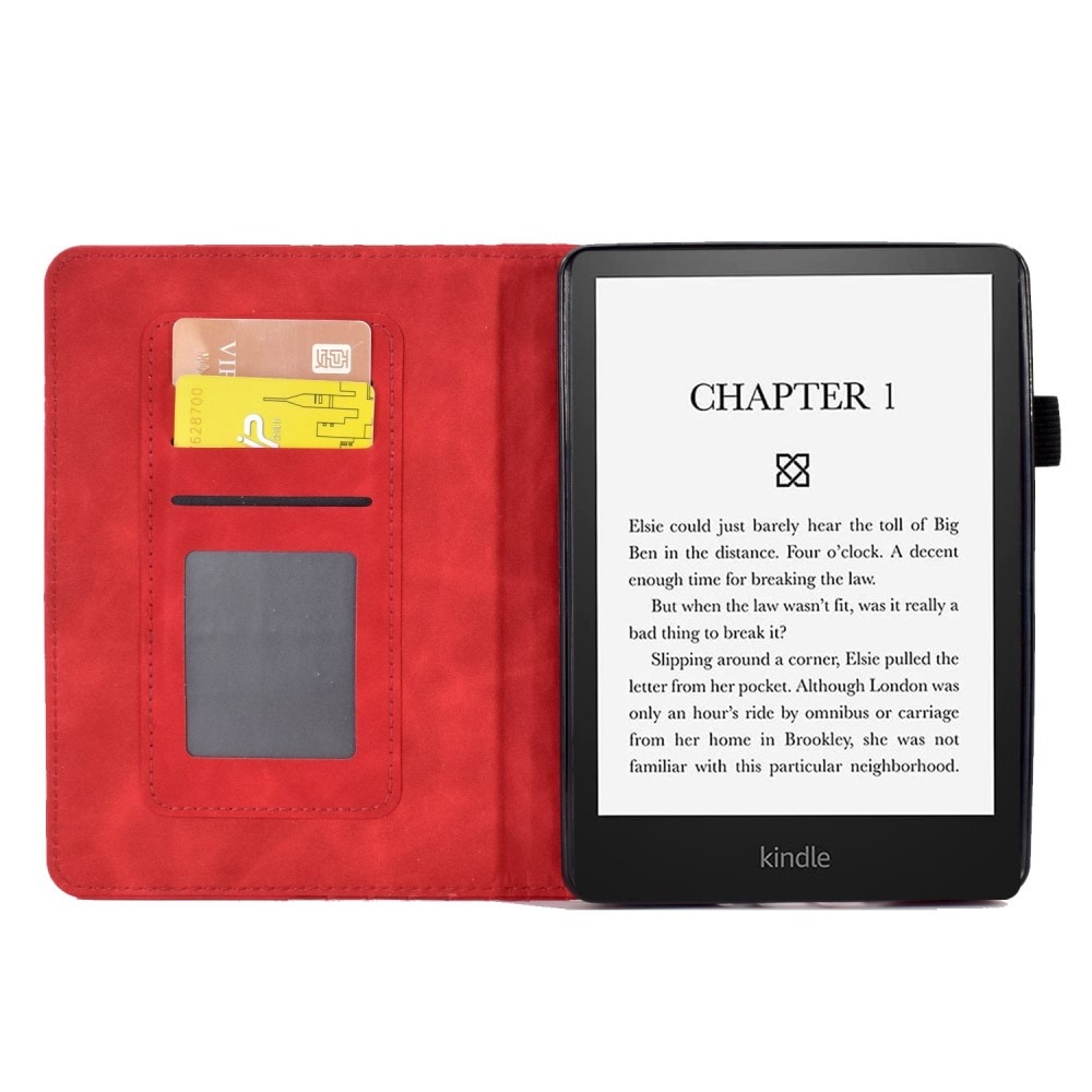 Amazon Kindle Paperwhite Signature Edition (2023) Flot etui med kortholder, Rød