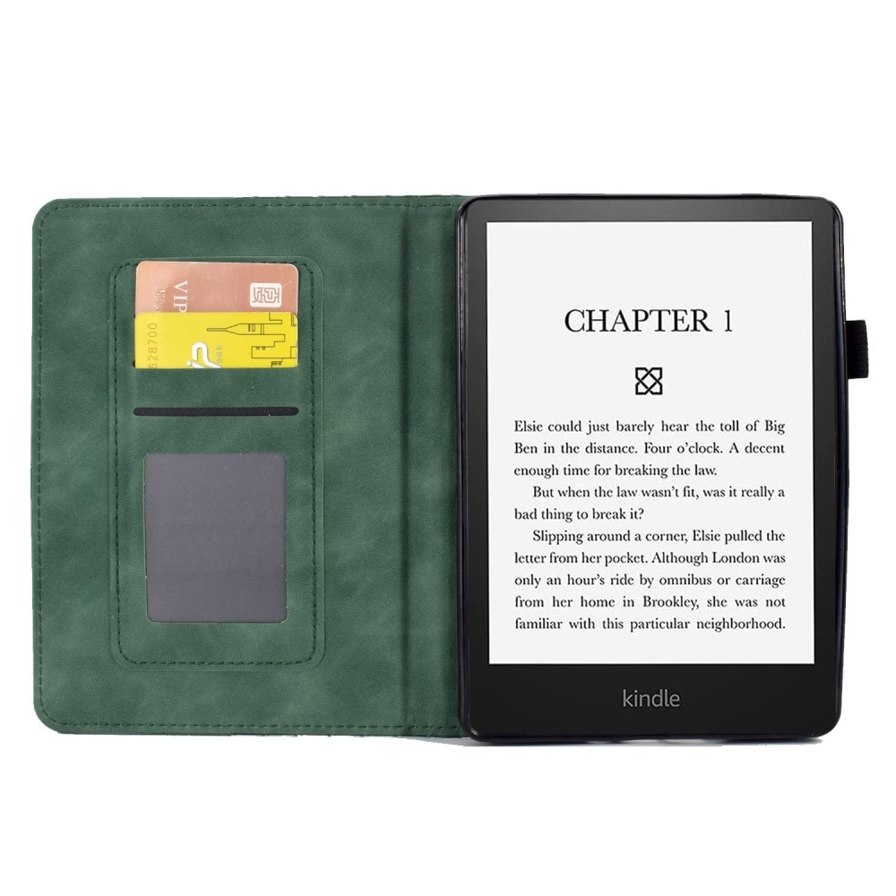 Amazon Kindle Paperwhite Signature Edition (2023) Flot etui med kortholder, Grøn