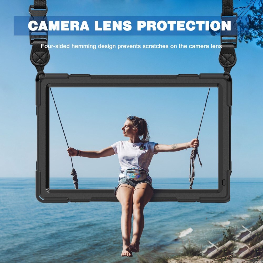 Lenovo Tab P11 Pro (2nd Gen) Robust hybridskal med skulderrem Sort