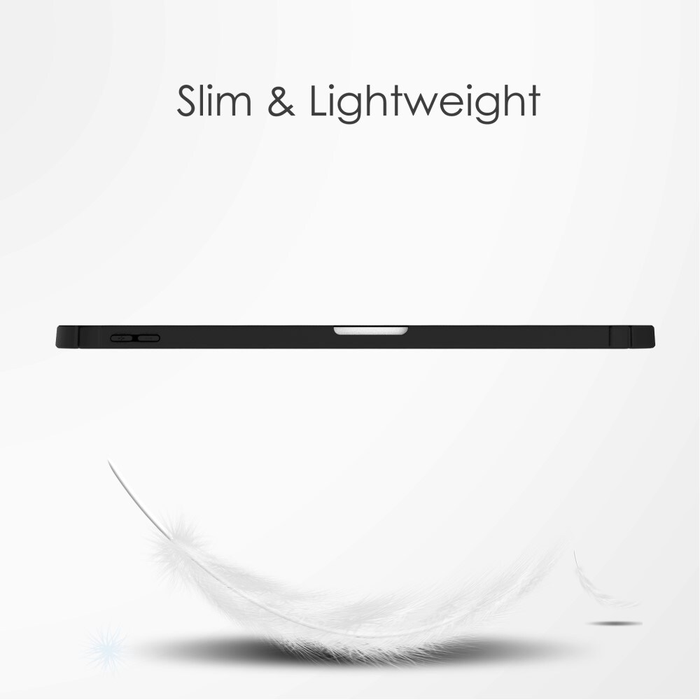 Apple iPad 11 11th Gen (2025) Tri-fold etui med penneholder, Sort/gennemsigtig