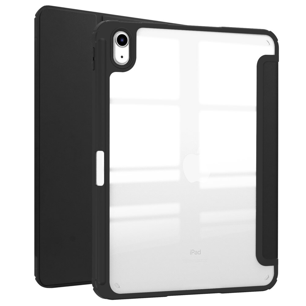 Apple iPad 11 11th Gen (2025) Tri-fold etui med penneholder, Sort/gennemsigtig