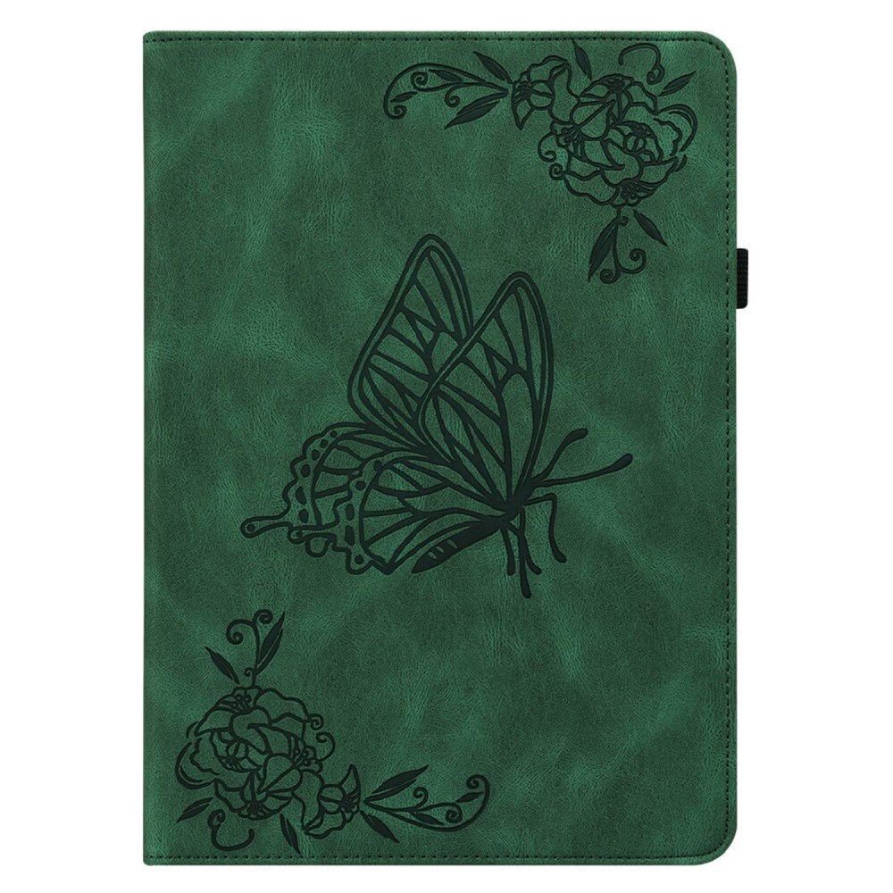 Apple iPad 11 11th Gen (2025) Etui med sommerfugle, Grøn