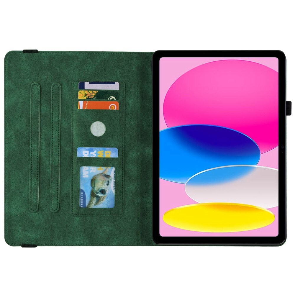 Apple iPad 11 11th Gen (2025) Etui med sommerfugle, Grøn