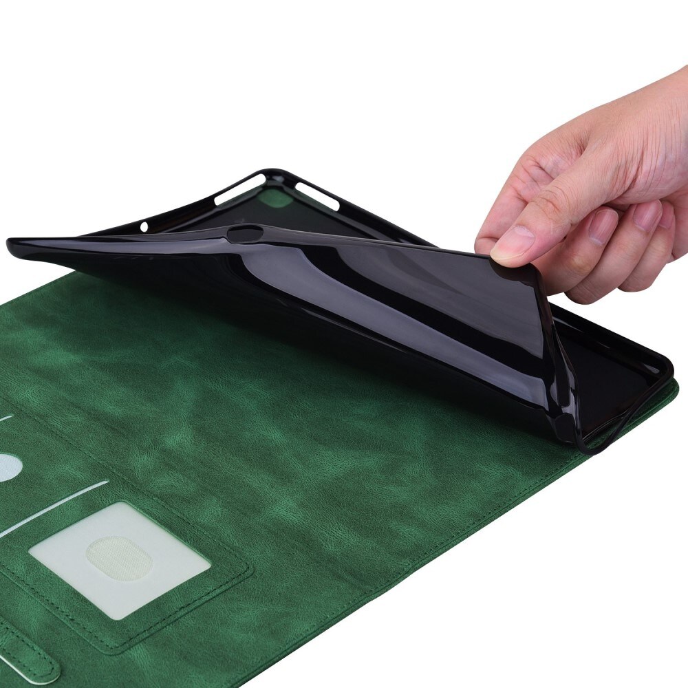 Apple iPad 11 11th Gen (2025) Etui med sommerfugle, Grøn