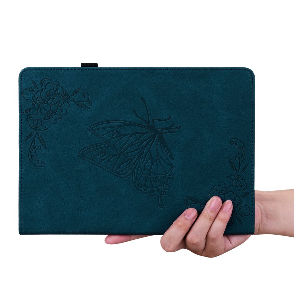 Apple iPad 11 11th Gen (2025) Etui med sommerfugle, Blå