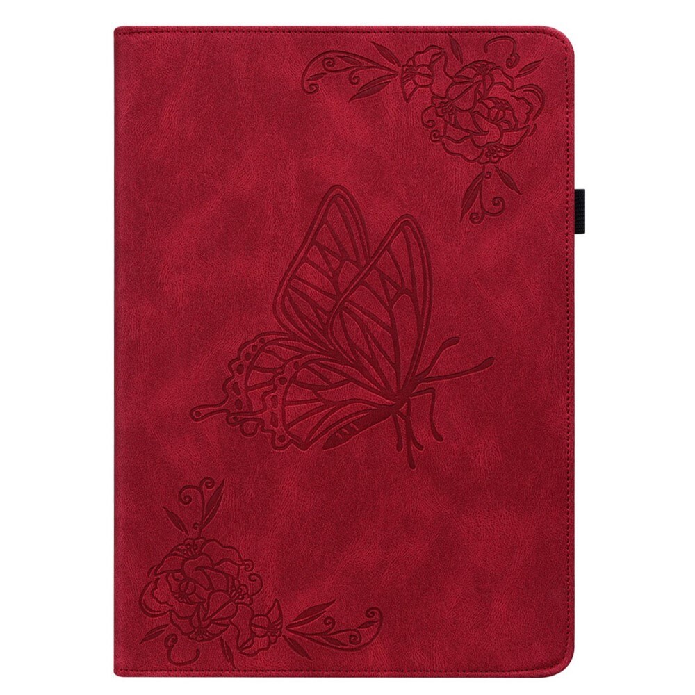 Apple iPad 11 11th Gen (2025) Etui med sommerfugle, Rød