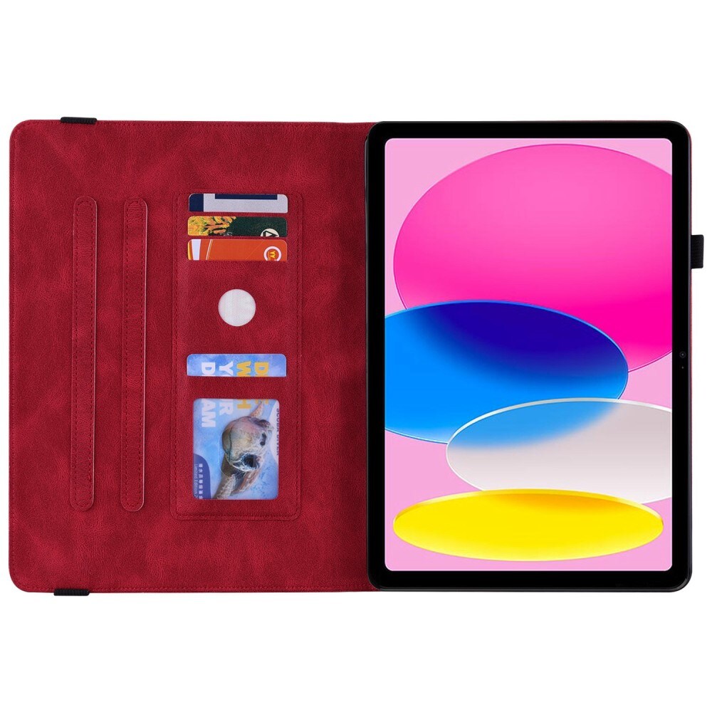 Apple iPad 11 11th Gen (2025) Etui med sommerfugle, Rød