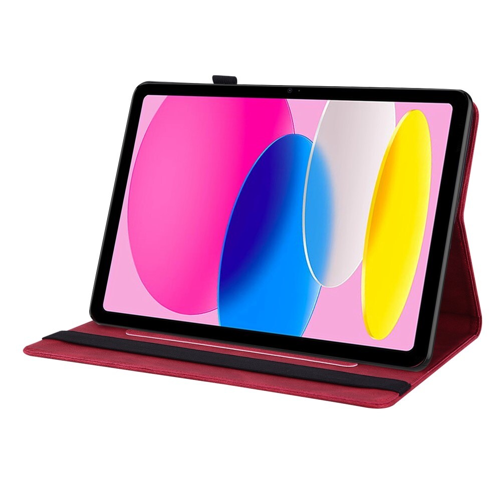 Apple iPad 11 11th Gen (2025) Etui med sommerfugle, Rød