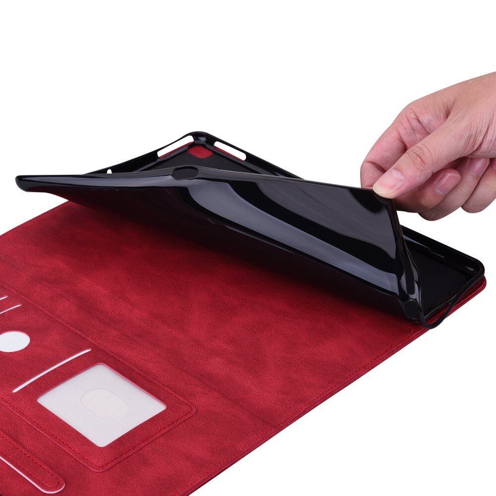 Apple iPad 11 11th Gen (2025) Etui med sommerfugle, Rød
