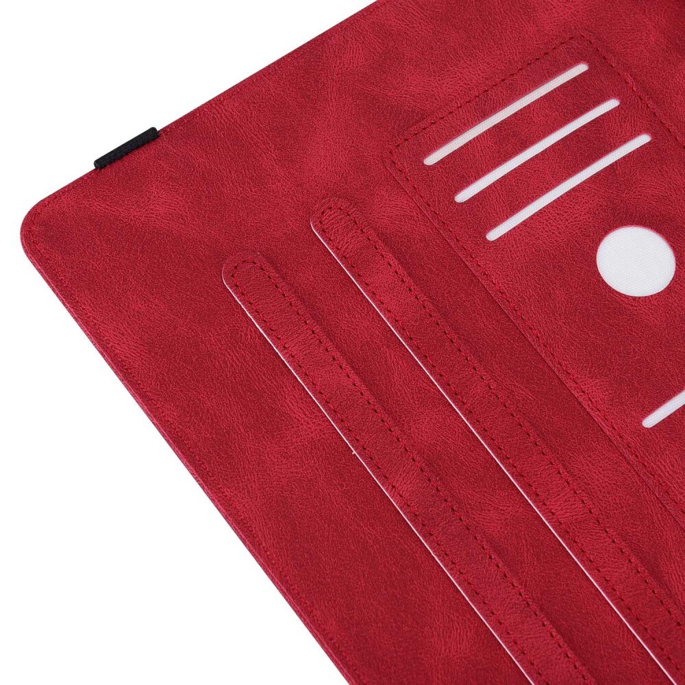 Apple iPad 11 11th Gen (2025) Etui med sommerfugle, Rød