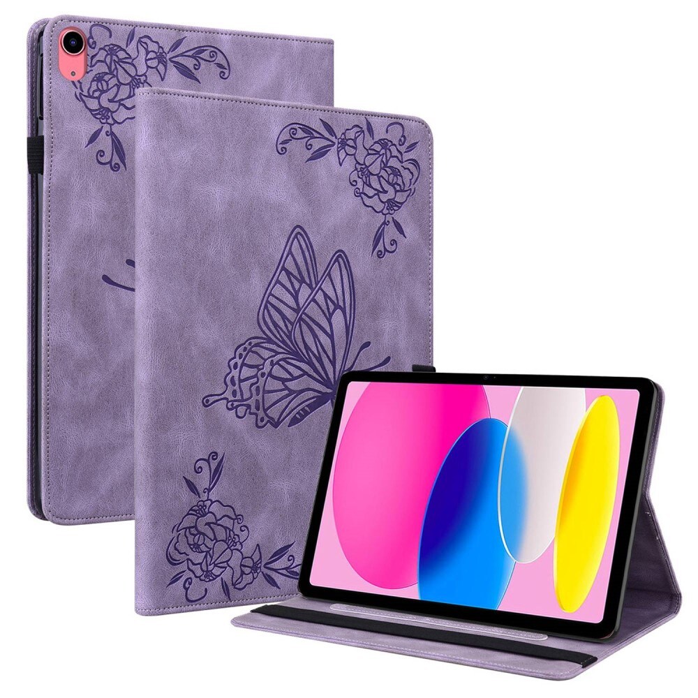 Apple iPad 11 11th Gen (2025) Etui med sommerfugle, Lilla