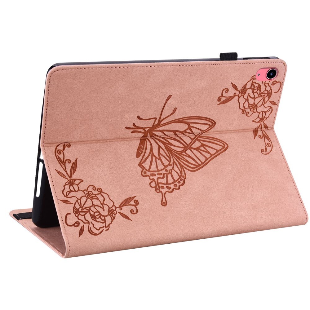 Apple iPad 11 11th Gen (2025) Etui med sommerfugle, Lyserød
