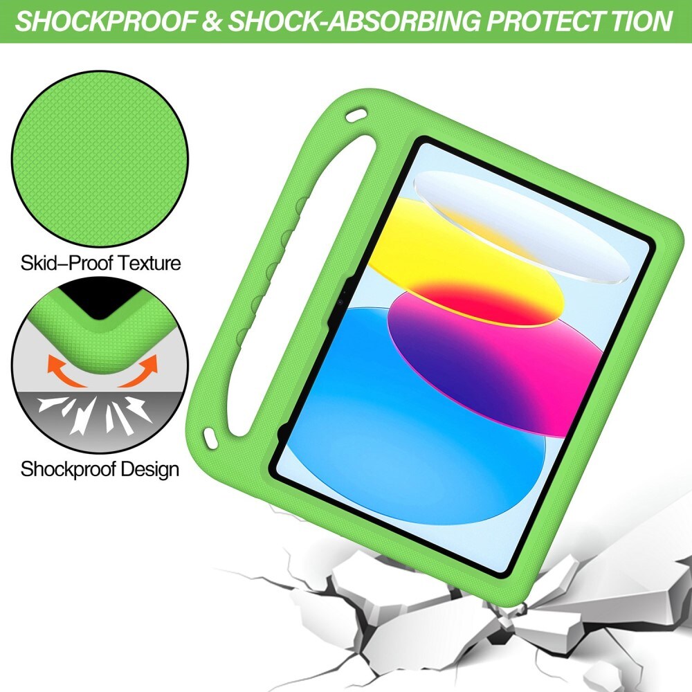 Apple iPad 11 11th Gen (2025) Stødsikkert cover/etui med håndtag - Perfekt til børn, Grøn