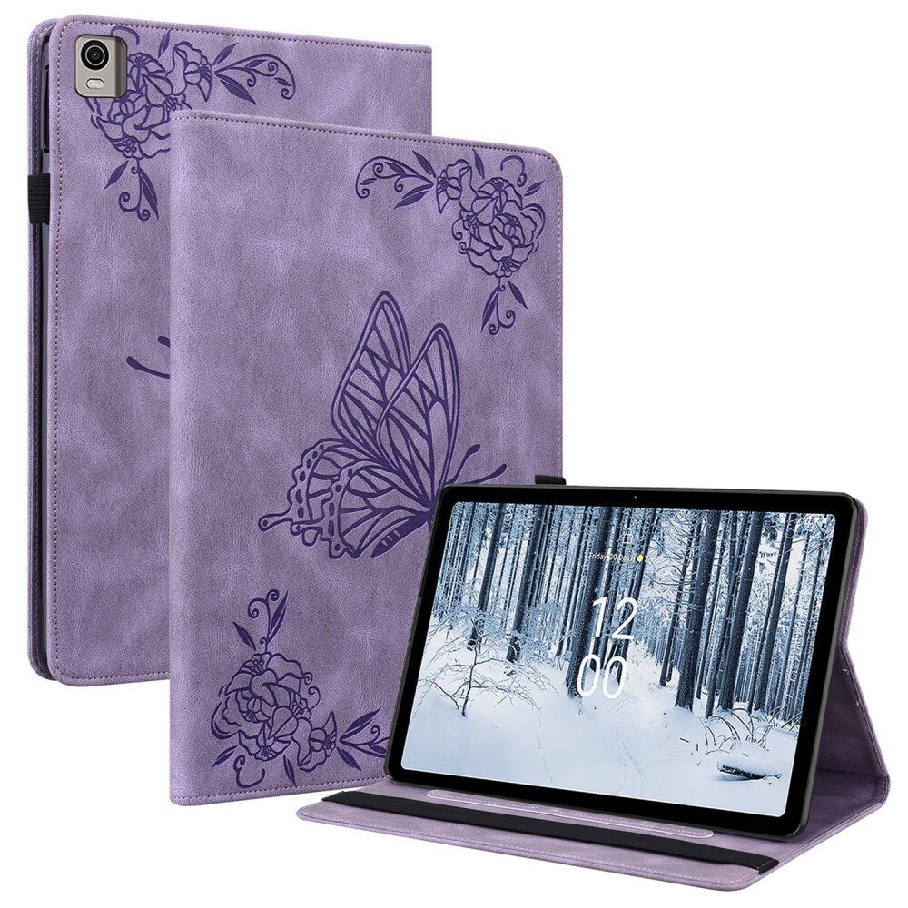  Nokia T21 Etui med sommerfugle, Lilla