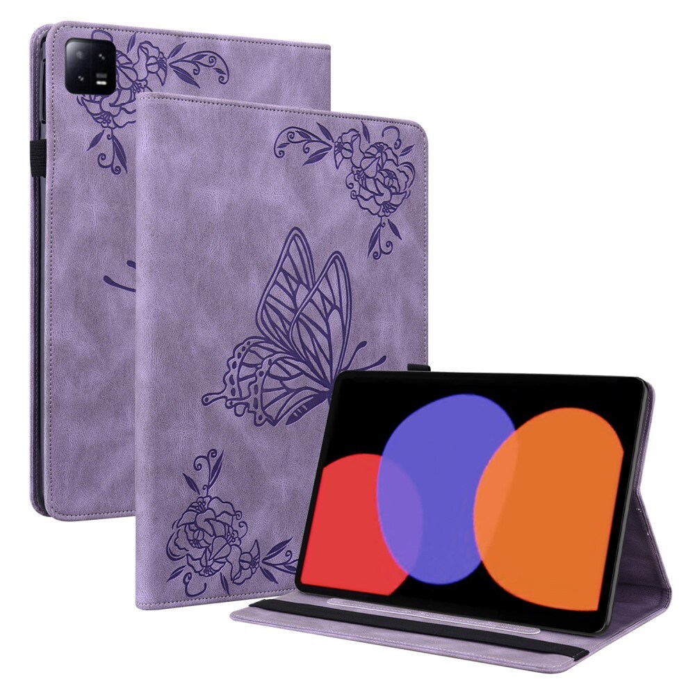 Xiaomi Pad 6 Pro Etui med sommerfugle, Lilla