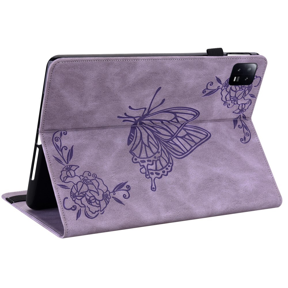 Xiaomi Pad 6 Etui med sommerfugle, Lilla