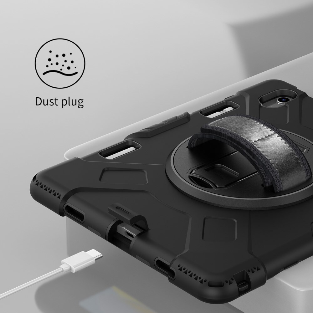 Apple iPad 11 11th Gen (2025) Robust hybridskal med skulderrem Sort