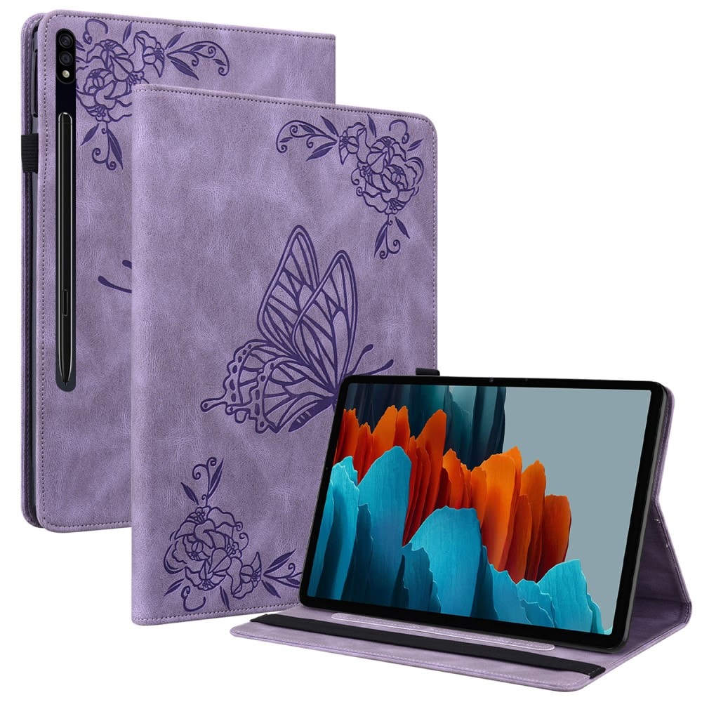 Samsung Galaxy Tab S10 FE Etui med sommerfugle, Lilla