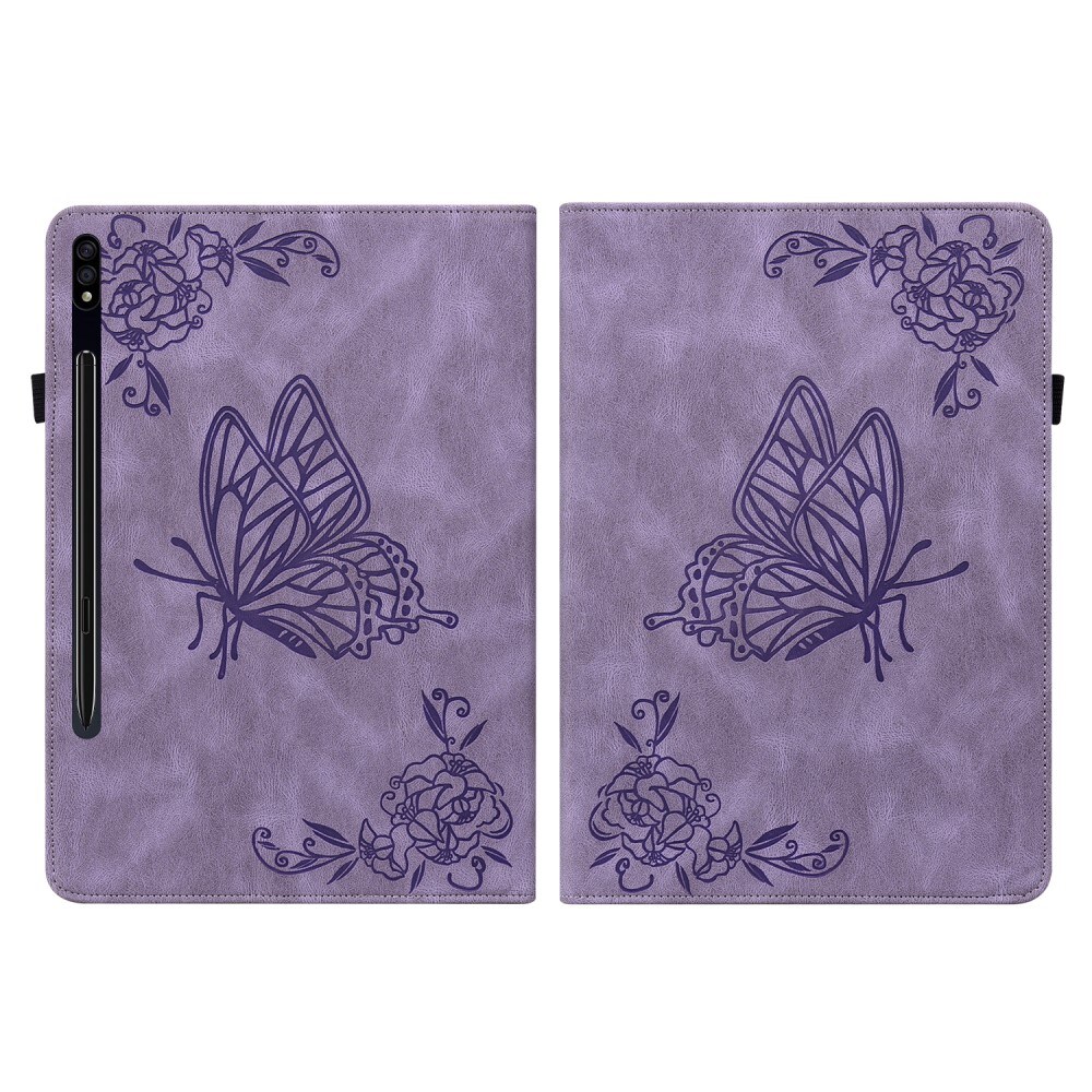Samsung Galaxy Tab S10 FE Etui med sommerfugle, Lilla