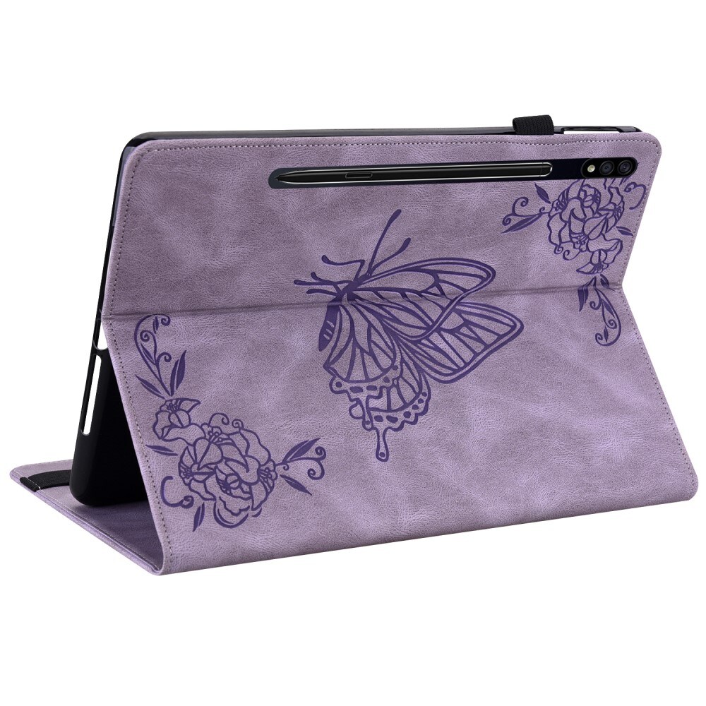 Samsung Galaxy Tab S10 FE Etui med sommerfugle, Lilla