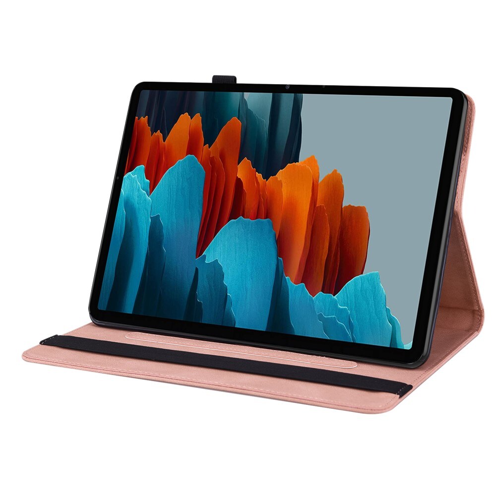 Samsung Galaxy Tab S9 FE Etui med sommerfugle, Lyserød