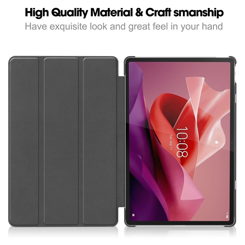  Lenovo Tab P12 Tri-fold etui med penneholder, Sort
