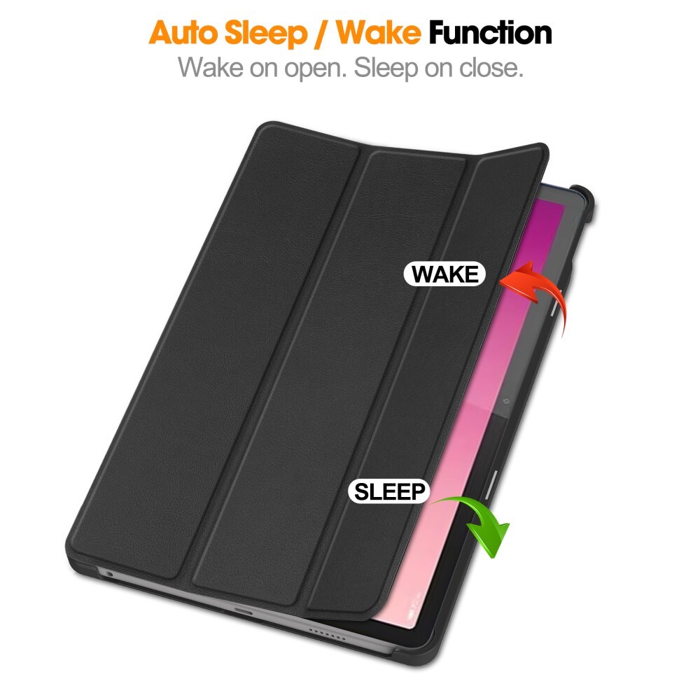  Lenovo Tab P12 Tri-fold etui med penneholder, Sort