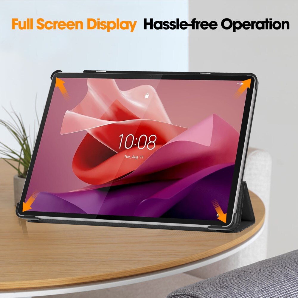  Lenovo Tab P12 Tri-fold etui med penneholder, Sort