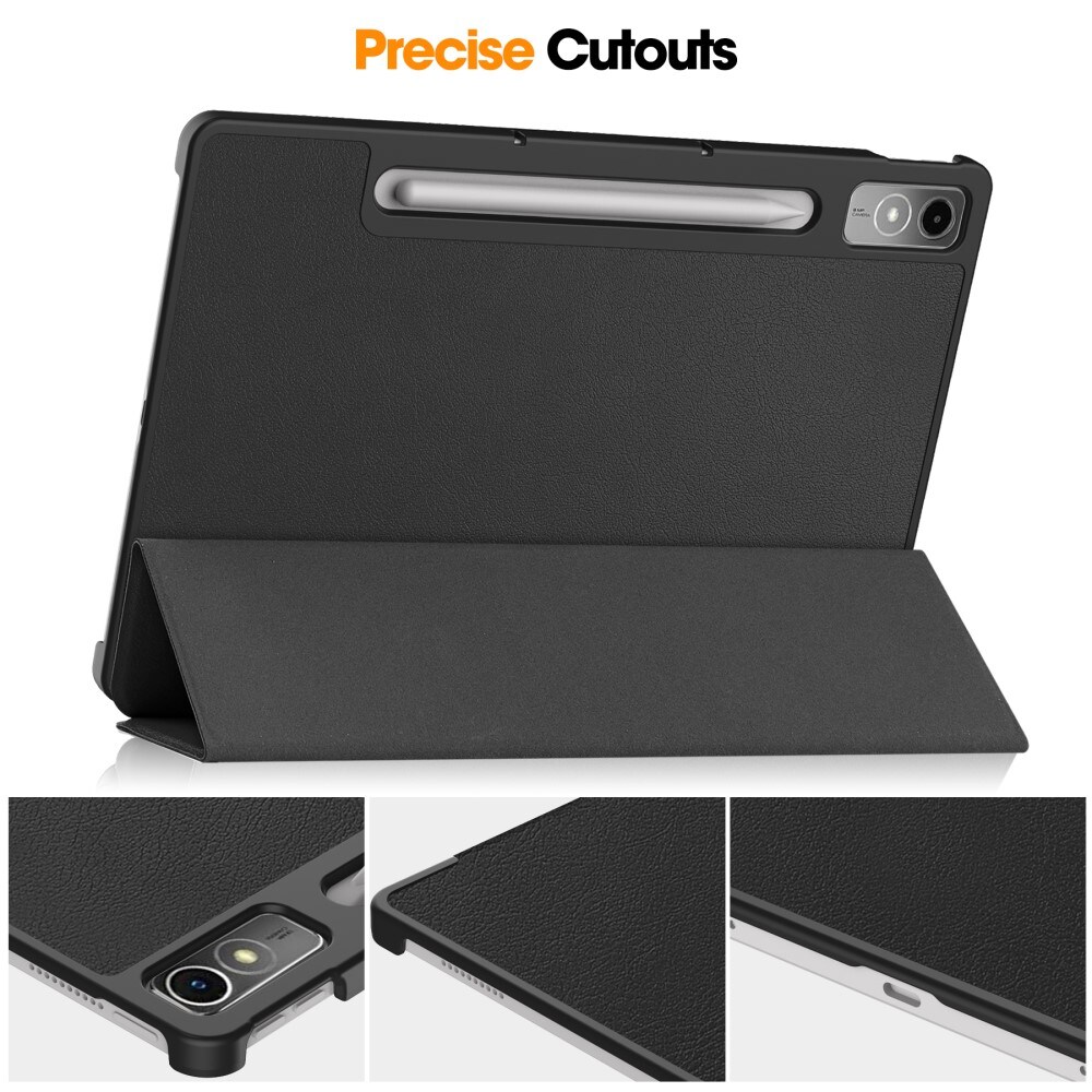  Lenovo Tab P12 Tri-fold etui med penneholder, Sort