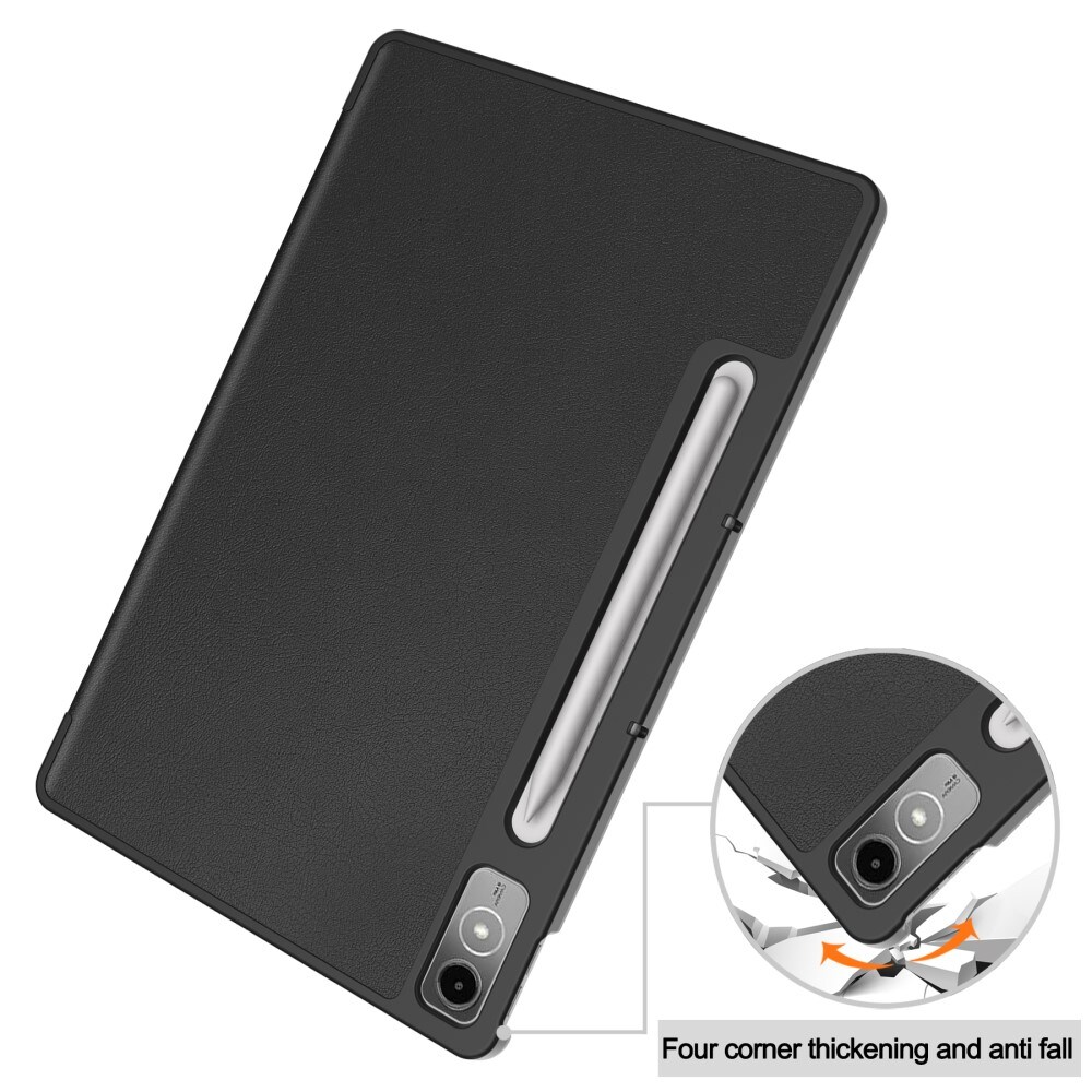  Lenovo Tab P12 Tri-fold etui med penneholder, Sort