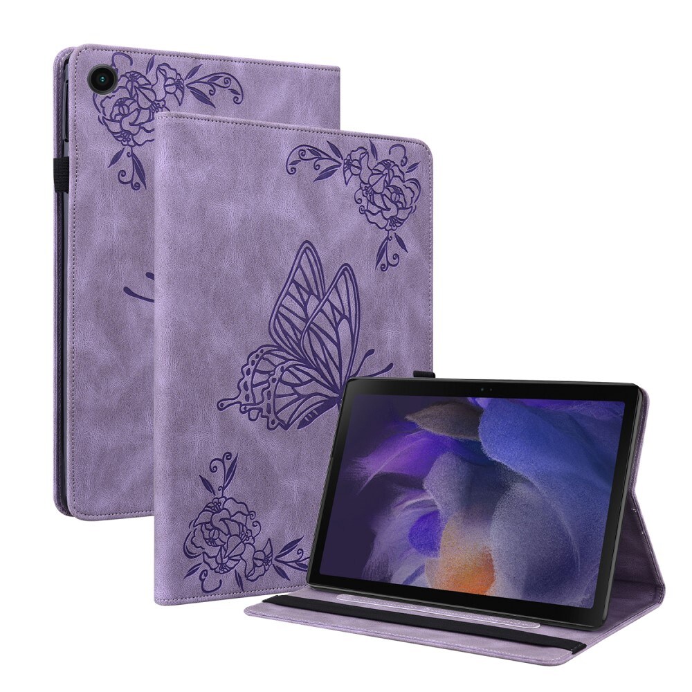 Samsung Galaxy Tab A9 Plus Etui med sommerfugle, Lilla