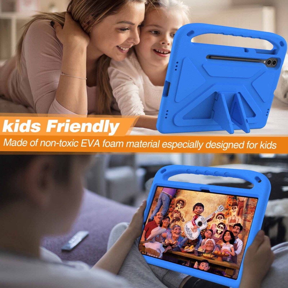 Samsung Galaxy Tab S7 Plus Stødsikkert cover/etui med håndtag - Perfekt til børn, Blå